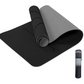 sardine sport tpe yoga mat exercise workout mats fitness mat for home workout home gym extra thick large Black 8mm