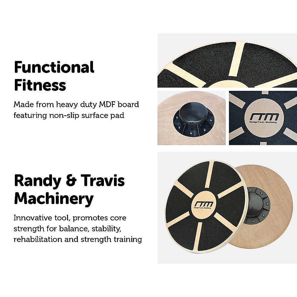 Heavy Duty 15.5 Wooden Balance Board with Non-Slip Pad Fitness"