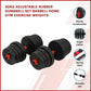 30kg Adjustable Rubber Dumbbell Set Barbell Home GYM Exercise Weights